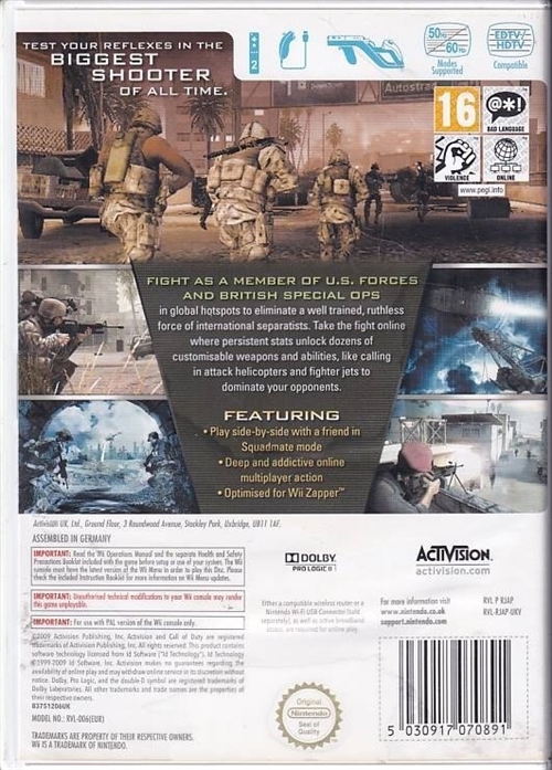 Call of Duty Modern Warfare Reflex Edition - Nintendo Wii (B Grade) (Genbrug)